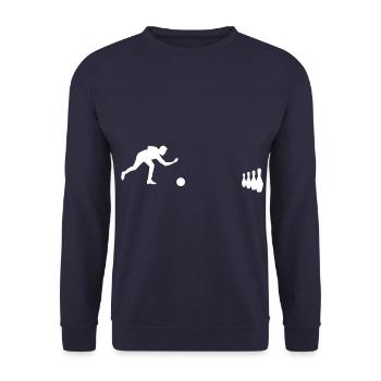 Bowling skittles bowling ball - Unisex Sweatshirt - navy - Front - Alina (178cm) & Michal (187cm)