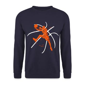 Basketball sport - Unisex Sweatshirt - navy - Front - Alina (178cm) & Michal (187cm)