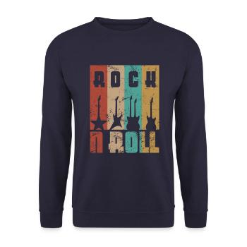 ROCK N ROLL Guitares Rock Rocker Musique - Sweat-shirt Unisexe - marine - Devant - Alina (178cm) & Michal (187cm)