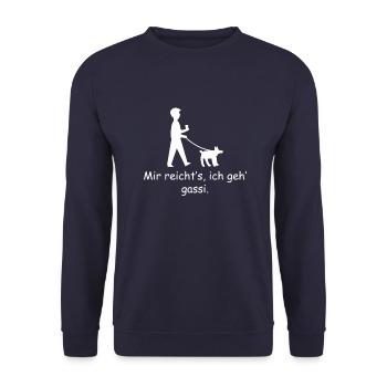 Mir reichts ich geh gassi Hund Hunde - Unisex Pullover - Navy - Vorne - Alina (178cm) & Michal (187cm)