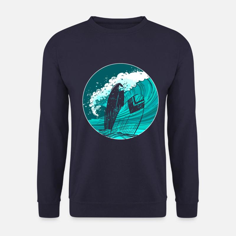 Surfboard surfing surfer wave - Unisex Sweatshirt - navy