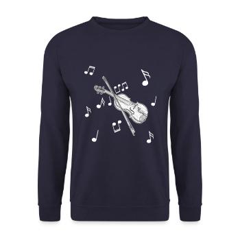 Instrument de musique violon violon - Sweat-shirt Unisexe - marine - Devant - Alina (178cm) & Michal (187cm)