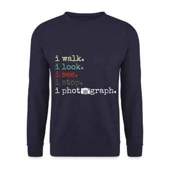 Photographie photographie appareil photo - Sweat-shirt Unisexe - marine - Devant - Alina (178cm) & Michal (187cm)
