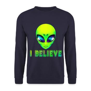 Alien aliens - Unisex Sweatshirt - navy - Front - Alina (178cm) & Michal (187cm)