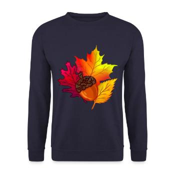 Feuillage d'automne feuilles forêt gland - Sweat-shirt Unisexe - marine - Devant - Alina (178cm) & Michal (187cm)