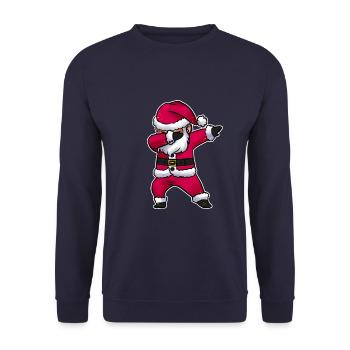 Christmas Santa Claus cool dabbing - Unisex Sweatshirt - navy - Front - Alina (178cm) & Michal (187cm)