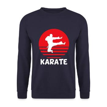 Karate Kampfsport Kampf - Unisex Pullover - Navy - Vorne - Alina (178cm) & Michal (187cm)