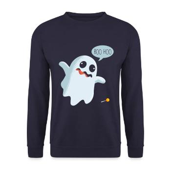 Halloween ghost ghost candy child - Unisex Sweatshirt - navy - Front - Alina (178cm) & Michal (187cm)