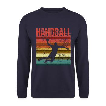 HANDBALL handball player sport silhouette - Sweat-shirt Unisexe - marine - Devant - Alina (178cm) & Michal (187cm)