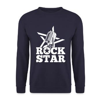 Rock Star Musique Rock and Roll - Sweat-shirt Unisexe - marine - Devant - Alina (178cm) & Michal (187cm)