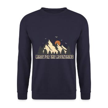 Berge Wandern Klettern Spruch Vintage - Unisex Pullover - Navy - Vorne - Alina (178cm) & Michal (187cm)