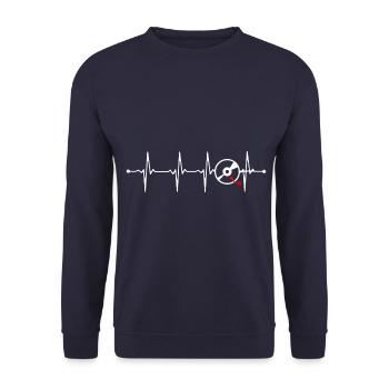 Disque vinyle battement de coeur HEINBEAT VINYL - Sweat-shirt Unisexe - marine - Devant - Alina (178cm) & Michal (187cm)