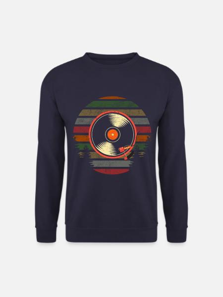 Vintage vinyl retro music record - Unisex Sweatshirt - navy
