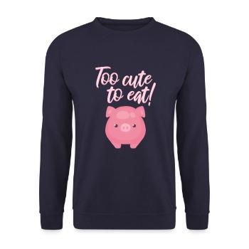 Vegetarisch Schwein Vegan Spruch Vegetarier - Unisex Pullover - Navy - Vorne - Alina (178cm) & Michal (187cm)