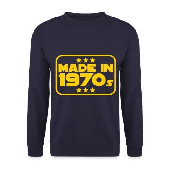 Made in 70s 1970 Born Birthday - Unisex Sweatshirt - navy - Front - Alina (178cm) & Michal (187cm)