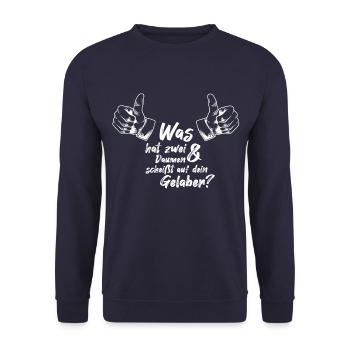 Provokation Beleidigung Scheiß Egal lustig Spruch - Unisex Pullover - Navy - Vorne - Alina (178cm) & Michal (187cm)