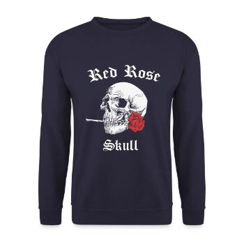 Crâne crâne rose rouge squelette - Sweat-shirt Unisexe - marine - Devant - Alina (178cm) & Michal (187cm)