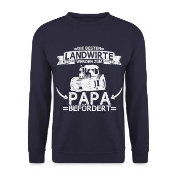 Landwirt Bauer Papa Vater Traktor Spruch Geschenk - Unisex Pullover - Navy - Vorne - Alina (178cm) & Michal (187cm)