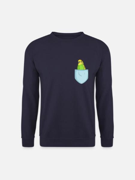 Wellensittich Brusttasche süß Vogel Haustier - Unisex Pullover - Navy