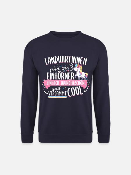 Landwirtin Bäuerin Landwirtschaft Einhorn Spruch - Unisex Pullover - Navy
