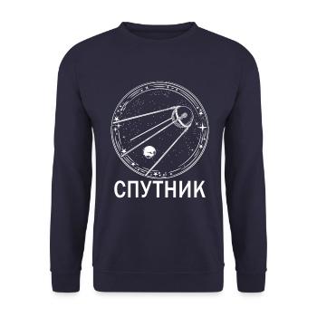 Spoutnik URSS URSS Union soviétique voyage spatial par satellite - Sweat-shirt Unisexe - marine - Devant - Alina (178cm) & Michal (187cm)