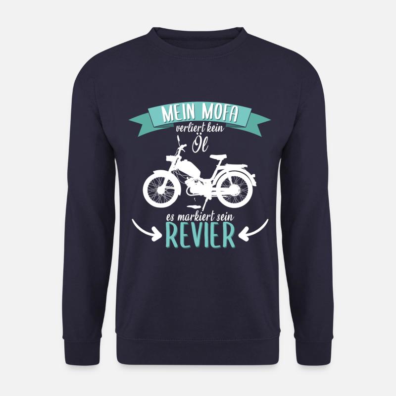 Mofa Moped Motorrad Zweitakt lustig Spruch - Unisex Pullover - Navy