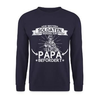 Soldat Militär Armee Pionier Offizier Papa Spruch - Unisex Pullover - Navy - Vorne - Alina (178cm) & Michal (187cm)