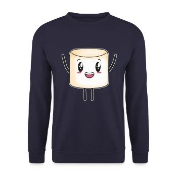 Marshmallow marshmallows cute candy kids - Unisex Sweatshirt - navy - Front - Alina (178cm) & Michal (187cm)