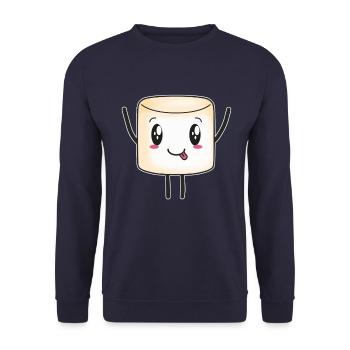 Marshmallow marshmallows cute candy kids - Unisex Sweatshirt - navy - Front - Alina (178cm) & Michal (187cm)