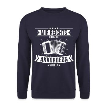 Akkordeon Ziehhamonika Instrument Spruch - Unisex Pullover - Navy - Vorne - Alina (178cm) & Michal (187cm)