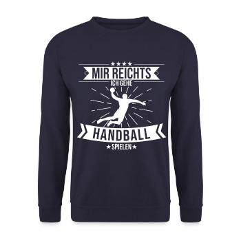 Handball Handballer Handballspieler Sport Spruch - Unisex Pullover - Navy - Vorne - Alina (178cm) & Michal (187cm)