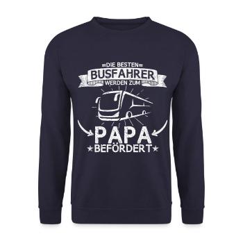 Busfahrer Bus Reisebus Fernbus Papa Beruf Spruch - Unisex Pullover - Navy - Vorne - Alina (178cm) & Michal (187cm)