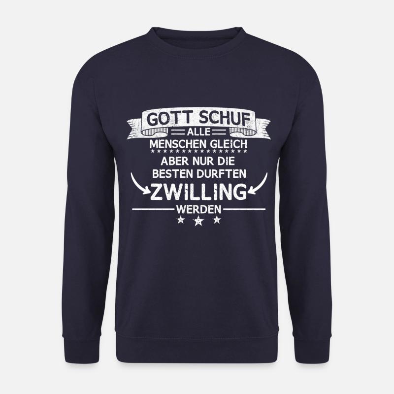 Zwilling Zwillinge Familie Geschwister Spruch - Unisex Pullover - Navy