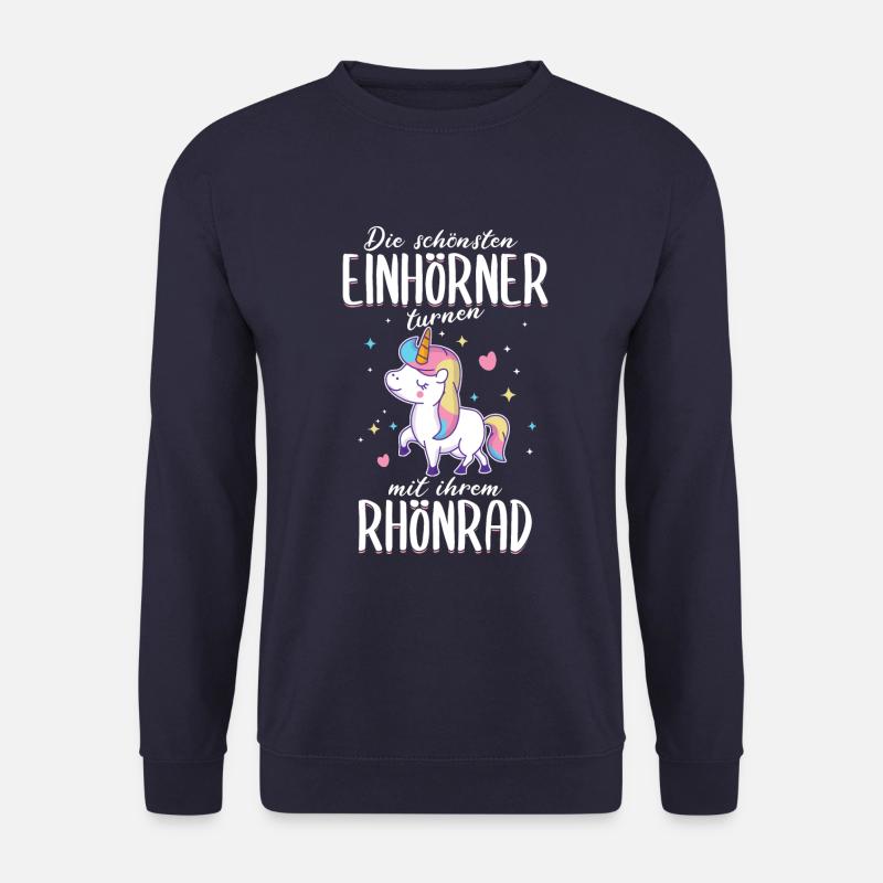 Rhönrad Turnen Rhönradturnen Einhorn Spruch Sport - Unisex Pullover - Navy