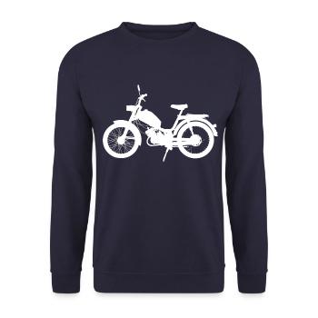 Cyclomoteur cyclomoteur scooter moto vintage deux temps - Sweat-shirt Unisexe - marine - Devant - Alina (178cm) & Michal (187cm)