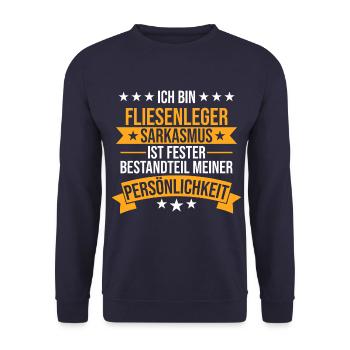Fliesenleger Handwerker Bauarbeiter Beruf Spruch - Unisex Pullover - Navy - Vorne - Alina (178cm) & Michal (187cm)