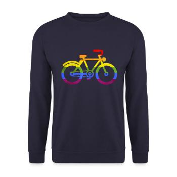 Cycling bike cycling rainbow LGBT gay wheel - Unisex Sweatshirt - navy - Front - Alina (178cm) & Michal (187cm)