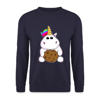 Licorne Licornes Cookie Biscuit Bonbons Licorne - Sweat-shirt Unisexe - marine - Devant - Alina (178cm) & Michal (187cm)