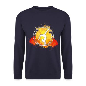 Rhönrad Turnen Rhönradturnen Rhönradturner Sport - Unisex Pullover - Navy - Vorne - Alina (178cm) & Michal (187cm)