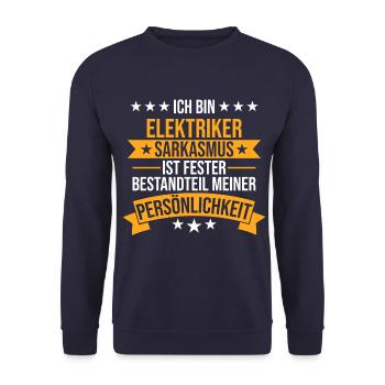 Elektriker Elektroniker Handwerker Beruf Spruch - Unisex Pullover - Navy - Vorne - Alina (178cm) & Michal (187cm)