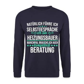 Heizungsbauer Heizungsbau Bauarbeiter Beruf Spruch - Unisex Pullover - Navy - Vorne - Alina (178cm) & Michal (187cm)