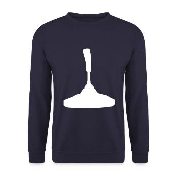 Stockschießen Eisstockschießen Eisstock Silhouette - Unisex Pullover - Navy - Vorne - Alina (178cm) & Michal (187cm)