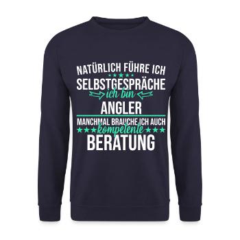 Angler Angeln Fischer Fischen Angelsport Spruch - Unisex Pullover - Navy - Vorne - Alina (178cm) & Michal (187cm)