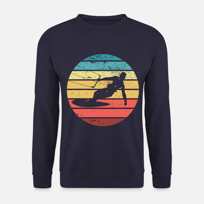 Kitesurfen Kite Kiten Surfen Sport Silhouette - Unisex Pullover - Navy