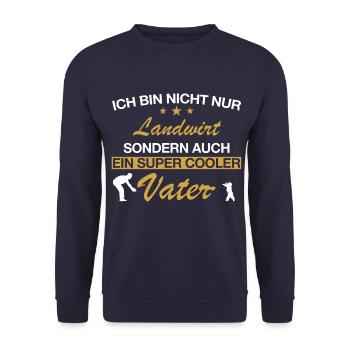 Landwirt Bauer Bauernhof Papa Vater Beruf Spruch - Unisex Pullover - Navy - Vorne - Alina (178cm) & Michal (187cm)
