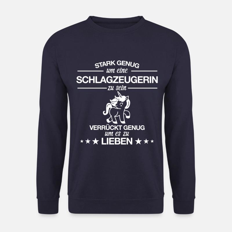 Schlagzeugerin Schlagzeug Drums Einhorn Spruch - Unisex Pullover - Navy