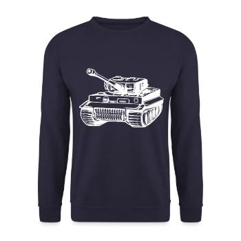 Panzer Tiger Kampfpanzer Weltkrieg lustiger Spruch - Unisex Pullover - Navy - Vorne - Alina (178cm) & Michal (187cm)