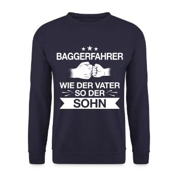 Baggern Baggerfahrer Bauarbeiter Vater Spruch - Unisex Pullover - Navy - Vorne - Alina (178cm) & Michal (187cm)