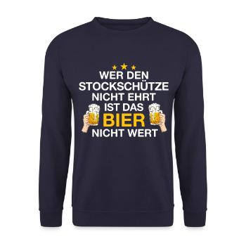 Stockschießen Eisstockschießen Eisstock Spruch - Unisex Pullover - Navy - Vorne - Alina (178cm) & Michal (187cm)
