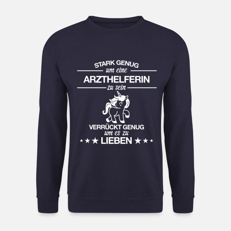 Arzthelferin Arzthelfer Arzt Beruf Spruch Einhorn - Unisex Pullover - Navy